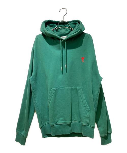 AMI Alexandre Mattiussi（アミアレクサンドルマテュッシ）AMI Alexandre Mattiussi (アミアレクサンドルマテュッシ) ハートロゴプルオーバーパーカー グリーン サイズ:Lの古着・服飾アイテム