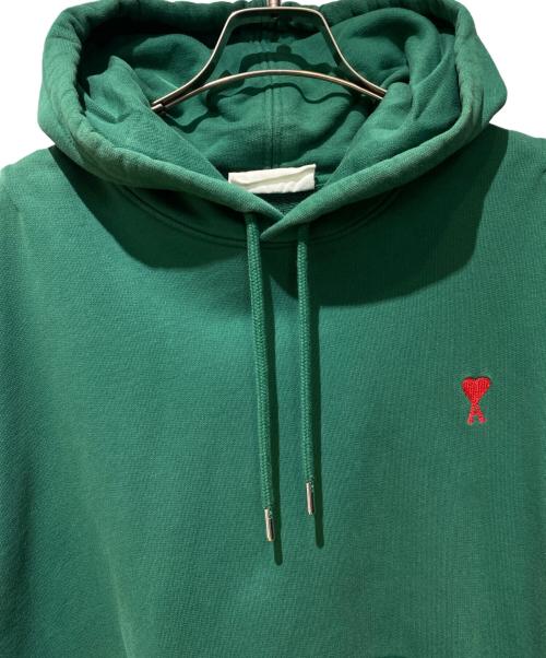 AMI Alexandre Mattiussi（アミアレクサンドルマテュッシ）AMI Alexandre Mattiussi (アミアレクサンドルマテュッシ) ハートロゴプルオーバーパーカー グリーン サイズ:Lの古着・服飾アイテム