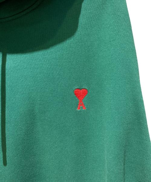 AMI Alexandre Mattiussi（アミアレクサンドルマテュッシ）AMI Alexandre Mattiussi (アミアレクサンドルマテュッシ) ハートロゴプルオーバーパーカー グリーン サイズ:Lの古着・服飾アイテム