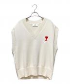 AMI Alexandre Mattiussiアミアレクサンドルマテュッシ）の古着「ハートロゴサマーニットベスト」｜ホワイト