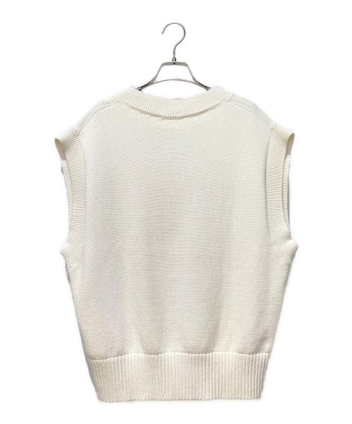 AMI Alexandre Mattiussi（アミアレクサンドルマテュッシ）AMI Alexandre Mattiussi (アミアレクサンドルマテュッシ) ハートロゴサマーニットベスト ホワイト サイズ:Lの古着・服飾アイテム