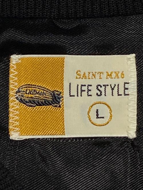 SAINT MICHAEL（セントマイケル）SAINT MICHAEL (セントマイケル) LASTMAN (ラストマン) LM SATIN JACKET ブラック サイズ:Lの古着・服飾アイテム