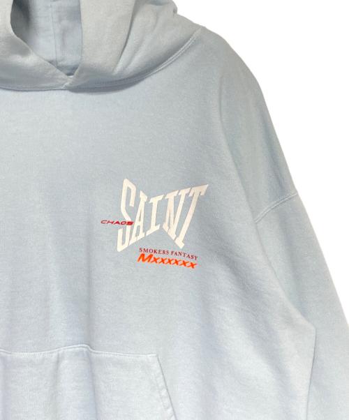 SAINT MICHAEL（セントマイケル）SAINT MICHAEL (セントマイケル) 25SS HOODIE RIBON SAINT スカイブルー サイズ:Lの古着・服飾アイテム