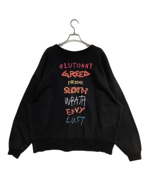 SAINT MICHAEL（セントマイケル）SAINT MICHAEL (セントマイケル) SEVEN DEADLY CRW N SWT ブラック サイズ:XLの古着・服飾アイテム