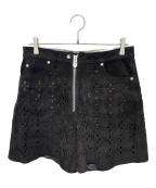 masuエムエーエスユー）の古着「Diamond Cut Leather Shorts」｜ブラック