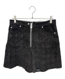masu（エムエーエスユー）の古着「Diamond Cut Leather Shorts」｜ブラック