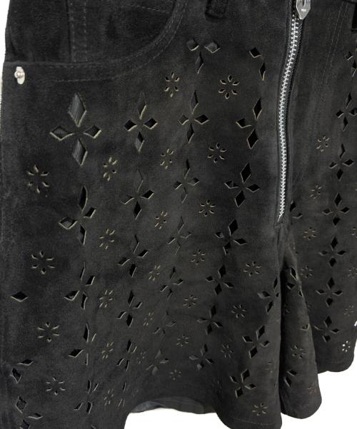 masu（エムエーエスユー）masu (エムエーエスユー) Diamond Cut Leather Shorts ブラック サイズ:46の古着・服飾アイテム