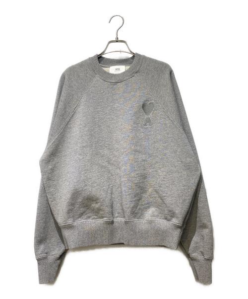 AMI Alexandre Mattiussi（アミアレクサンドルマテュッシ）AMI Alexandre Mattiussi (アミアレクサンドルマテュッシ) ハートロゴクルーネックスウェット ライトグレー サイズ:Mの古着・服飾アイテム