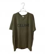 CELINEセリーヌ）の古着「ルーズロゴTシャツ」｜オリーブ