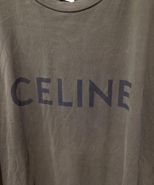 CELINE（セリーヌ）CELINE (セリーヌ) ルーズロゴTシャツ オリーブ サイズ:XLの古着・服飾アイテム