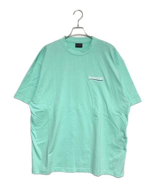 BALENCIAGA（バレンシアガ）BALENCIAGA (バレンシアガ) キャンペーンロゴ刺繍Tシャツ スカイブルー サイズ:XLの古着・服飾アイテム