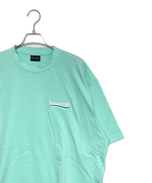 BALENCIAGA（バレンシアガ）BALENCIAGA (バレンシアガ) キャンペーンロゴ刺繍Tシャツ スカイブルー サイズ:XLの古着・服飾アイテム