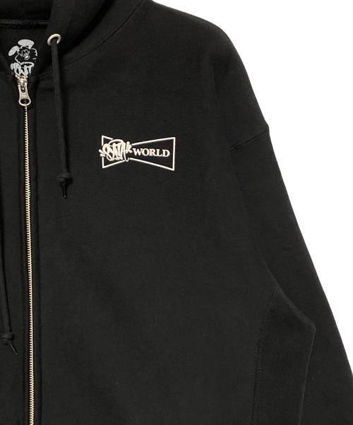 WASTED YOUTH（ウェイステッドユース）WASTED YOUTH (ウエステッド ユース) SYNA WORLD (シナ ワールド) Zip-up Hoodie ブラック サイズ:XLの古着・服飾アイテム