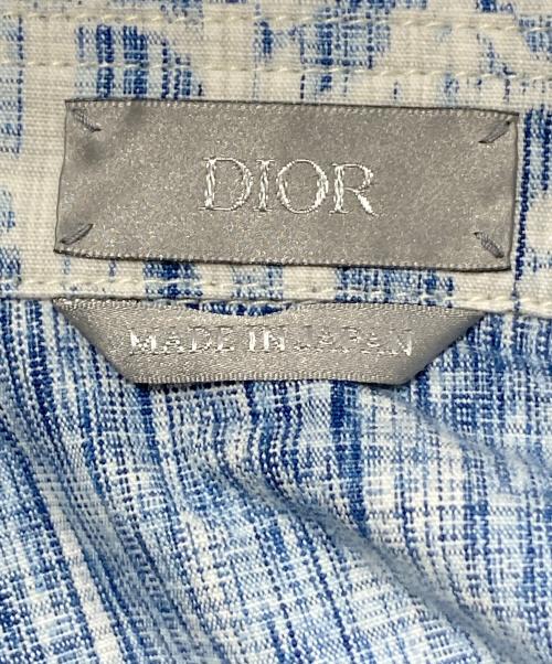 Dior（ディオール）Dior (ディオール) オブリーク柄コットンデニムシャツ ブルー サイズ:41の古着・服飾アイテム