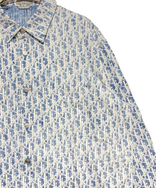 Dior（ディオール）Dior (ディオール) オブリーク柄コットンデニムシャツ ブルー サイズ:41の古着・服飾アイテム