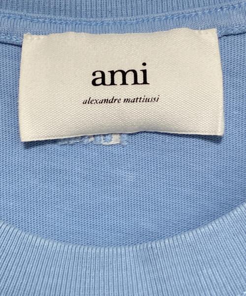 AMI Alexandre Mattiussi（アミアレクサンドルマテュッシ）AMI Alexandre Mattiussi (アミアレクサンドルマテュッシ) ハートロゴ半袖Tシャツ スカイブルー サイズ:Lの古着・服飾アイテム