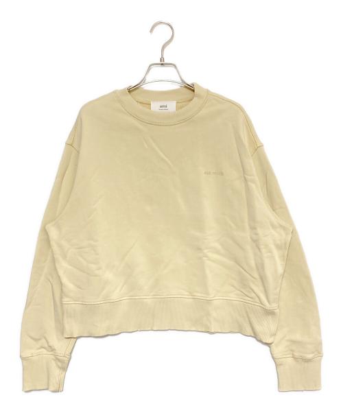 AMI Alexandre Mattiussi（アミアレクサンドルマテュッシ）AMI Alexandre Mattiussi (アミアレクサンドルマテュッシ) ダメージ加工ハートロゴスウェット アイボリー サイズ:XXSの古着・服飾アイテム