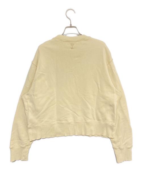 AMI Alexandre Mattiussi（アミアレクサンドルマテュッシ）AMI Alexandre Mattiussi (アミアレクサンドルマテュッシ) ダメージ加工ハートロゴスウェット アイボリー サイズ:XXSの古着・服飾アイテム