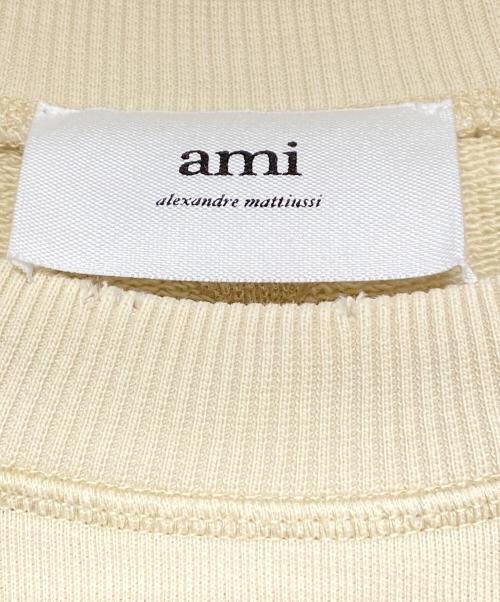 AMI Alexandre Mattiussi（アミアレクサンドルマテュッシ）AMI Alexandre Mattiussi (アミアレクサンドルマテュッシ) ダメージ加工ハートロゴスウェット アイボリー サイズ:XXSの古着・服飾アイテム