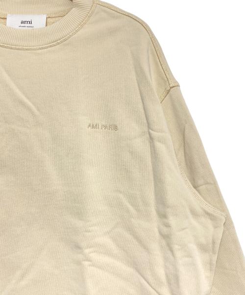 AMI Alexandre Mattiussi（アミアレクサンドルマテュッシ）AMI Alexandre Mattiussi (アミアレクサンドルマテュッシ) ダメージ加工ハートロゴスウェット アイボリー サイズ:XXSの古着・服飾アイテム