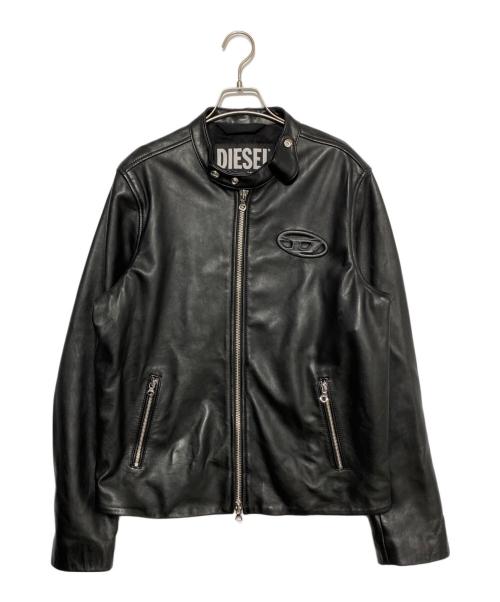 DIESEL（ディーゼル）DIESEL (ディーゼル) L-Metal ジップアップ シープスキンジャケット ブラック サイズ:48の古着・服飾アイテム