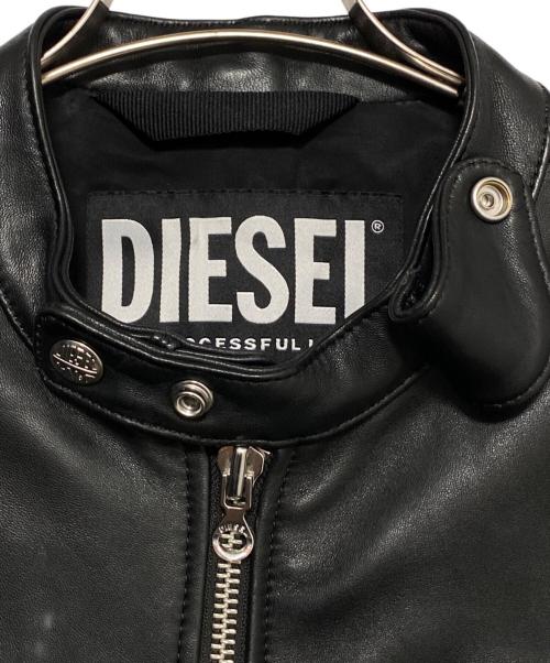 DIESEL（ディーゼル）DIESEL (ディーゼル) L-Metal ジップアップ シープスキンジャケット ブラック サイズ:48の古着・服飾アイテム