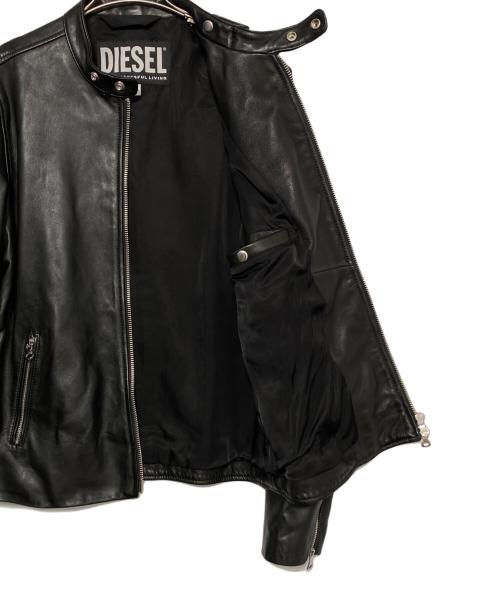 DIESEL（ディーゼル）DIESEL (ディーゼル) L-Metal ジップアップ シープスキンジャケット ブラック サイズ:48の古着・服飾アイテム