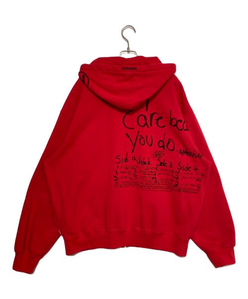 SUPREME（シュプリーム）SUPREME (シュプリーム) Aphex Twin (エイフェックス ツイン) Zip Up Hooded Sweashirt レッド サイズ:Lの古着・服飾アイテム