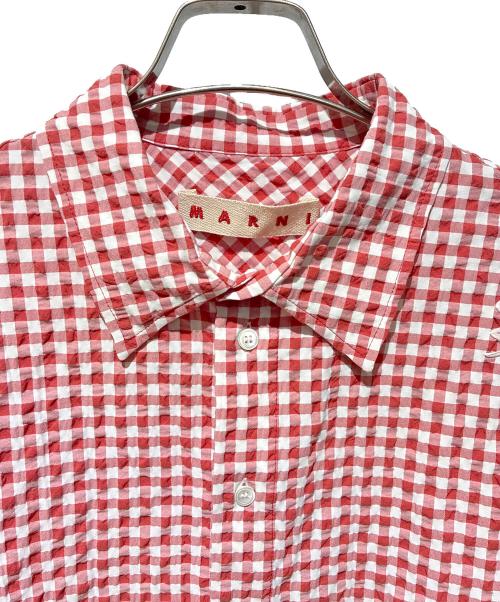 MARNI（マルニ）MARNI (マルニ) 25SS SEERSUCKER SHIRT レッド×ホワイト サイズ:46の古着・服飾アイテム