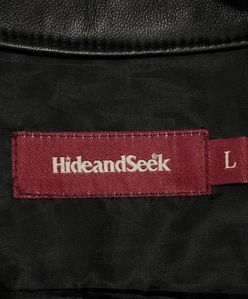 HIDE AND SEEK（ハイドアンドシーク）HIDE AND SEEK (ハイドアンドシーク) レザージャケット ブラック サイズ:Lの古着・服飾アイテム