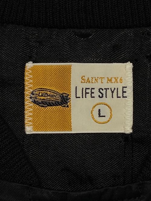 SAINT MICHAEL（セントマイケル）SAINT MICHAEL (セントマイケル) LM SATIN JACKET ブラック サイズ:Lの古着・服飾アイテム