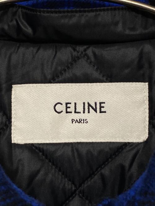 CELINE（セリーヌ）CELINE (セリーヌ) CHECKED FLANNEL OVERSHIRT ブラック×ブルー サイズ:50の古着・服飾アイテム