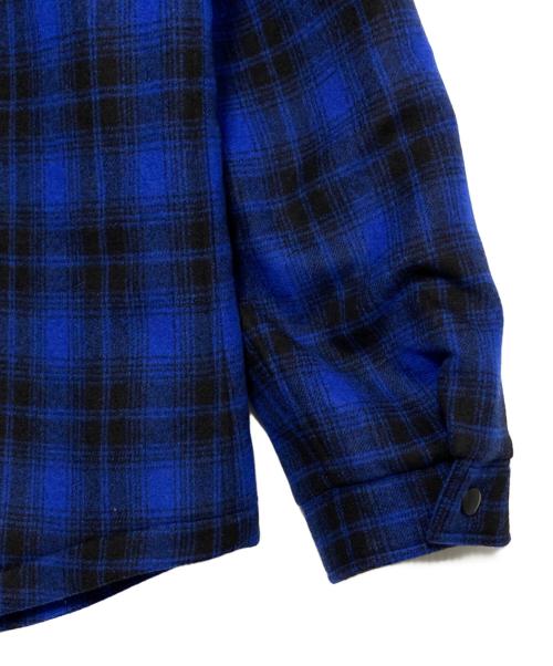 CELINE（セリーヌ）CELINE (セリーヌ) CHECKED FLANNEL OVERSHIRT ブラック×ブルー サイズ:50の古着・服飾アイテム