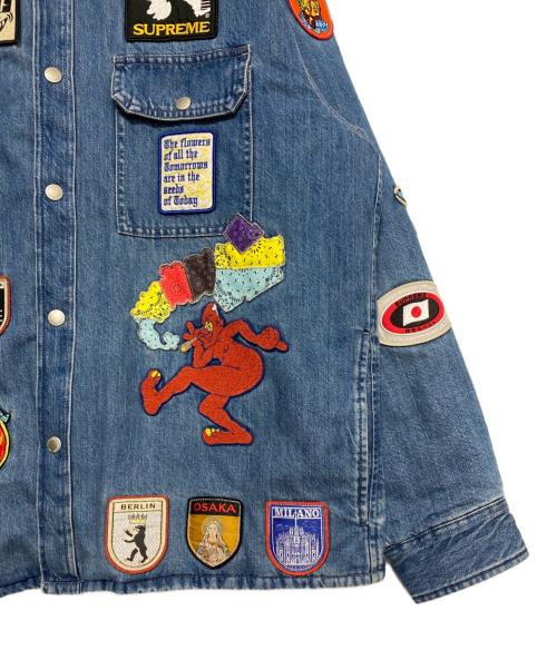 SUPREME（シュプリーム）SUPREME (シュプリーム) Patches Hooded Zip Up Shirt インディゴ サイズ:Mの古着・服飾アイテム