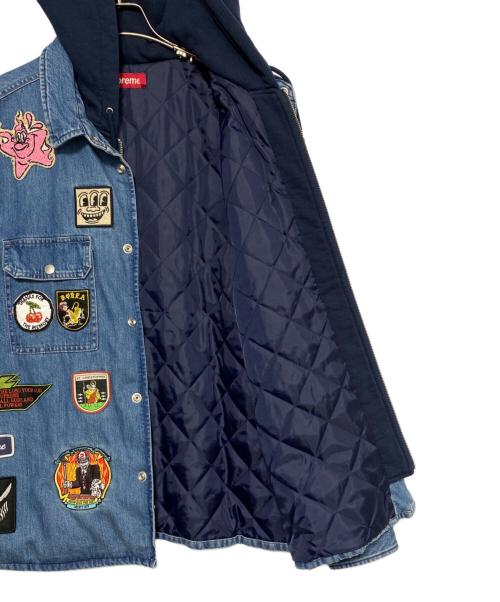 SUPREME（シュプリーム）SUPREME (シュプリーム) Patches Hooded Zip Up Shirt インディゴ サイズ:Mの古着・服飾アイテム