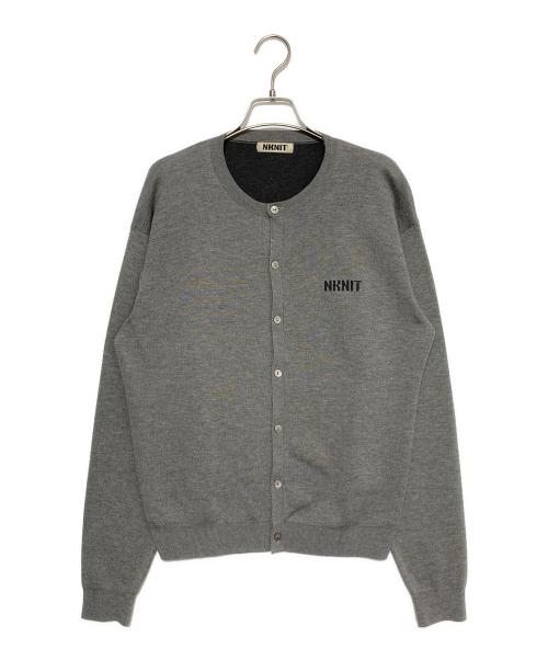 NKNIT（ンニット）NKNIT (ンニット) logo cardigan グレー サイズ:FREEの古着・服飾アイテム