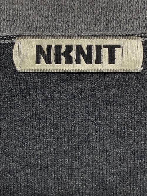 NKNIT（ンニット）NKNIT (ンニット) logo cardigan グレー サイズ:FREEの古着・服飾アイテム