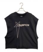 RICK OWENS×Championリックオウエンス×チャンピオン）の古着「マイクロタトリンTシャツ」｜ブラック