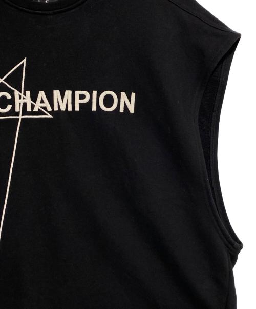 RICK OWENS（リックオウエンス）RICK OWENS (リックオウエンス) Champion (チャンピオン) マイクロタトリンTシャツ ブラック サイズ:Mの古着・服飾アイテム