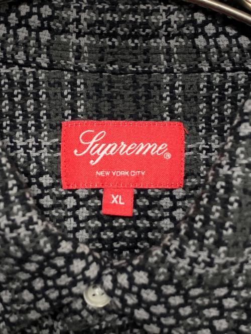 SUPREME（シュプリーム）SUPREME (シュプリーム) Basket Weave Plaid Shirt Black ブラック×カーキ サイズ:XLの古着・服飾アイテム