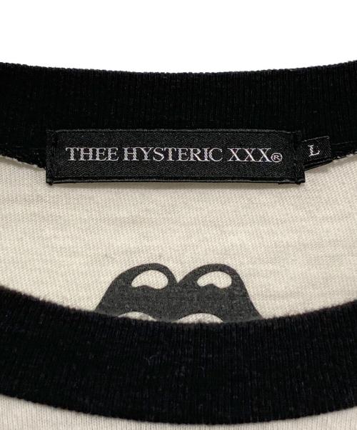 Thee Hysteric XXX（ジィ ヒステリックトリプルエックス）Thee Hysteric XXX (ジィ ヒステリックトリプルエックス) The Rolling Stones ラグランTシャツ ブラック×ホワイト サイズ:Lの古着・服飾アイテム