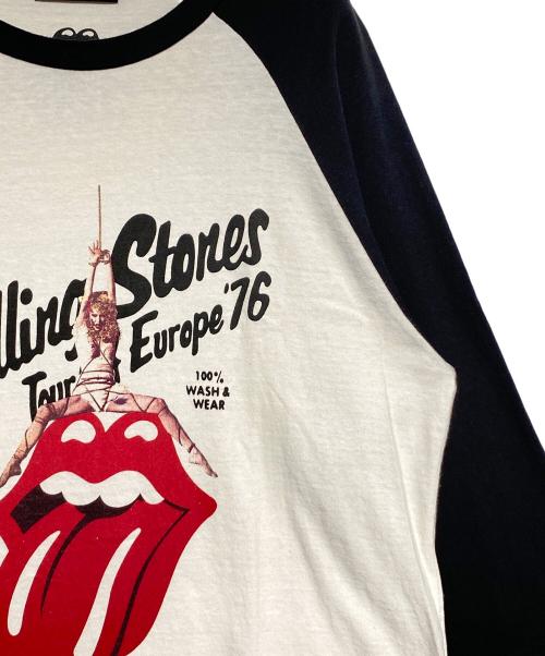 Thee Hysteric XXX（ジィ ヒステリックトリプルエックス）Thee Hysteric XXX (ジィ ヒステリックトリプルエックス) The Rolling Stones ラグランTシャツ ブラック×ホワイト サイズ:Lの古着・服飾アイテム