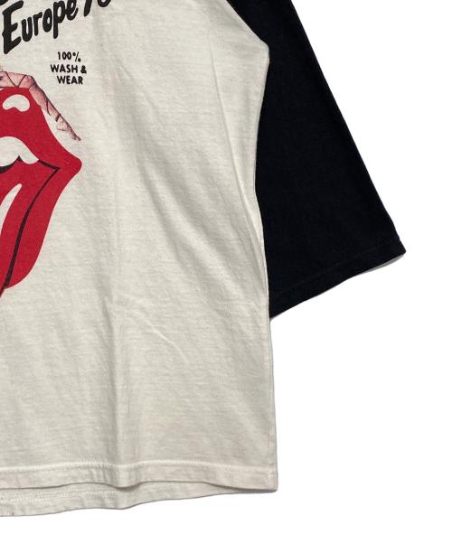 Thee Hysteric XXX（ジィ ヒステリックトリプルエックス）Thee Hysteric XXX (ジィ ヒステリックトリプルエックス) The Rolling Stones ラグランTシャツ ブラック×ホワイト サイズ:Lの古着・服飾アイテム