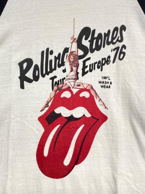 Thee Hysteric XXX（ジィ ヒステリックトリプルエックス）Thee Hysteric XXX (ジィ ヒステリックトリプルエックス) The Rolling Stones ラグランTシャツ ブラック×ホワイト サイズ:Lの古着・服飾アイテム