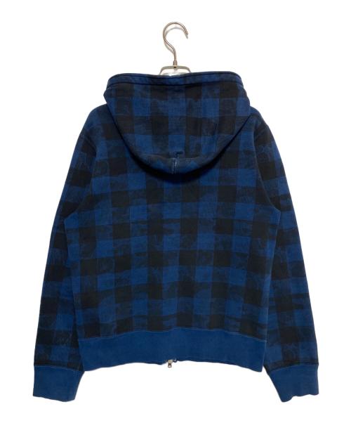 A BATHING APE（ア ベイシング エイプ）A BATHING APE (ア ベイシング エイプ) CHECK CAMO FULL ZIP ブルー サイズ:Sの古着・服飾アイテム