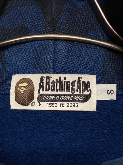 A BATHING APE（ア ベイシング エイプ）A BATHING APE (ア ベイシング エイプ) CHECK CAMO FULL ZIP ブルー サイズ:Sの古着・服飾アイテム