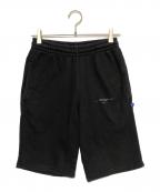 OFFWHITEオフホワイト）の古着「ハーフスウェットパンツ」｜ブラック