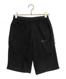 OFFWHITE（オフホワイト）の古着「ハーフスウェットパンツ」｜ブラック