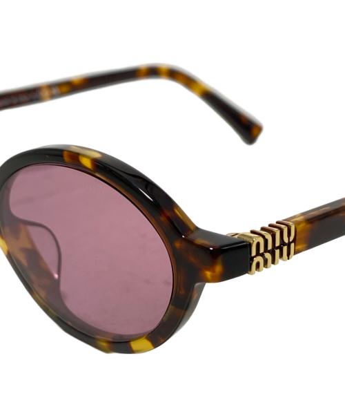 MIU MIU（ミュウミュウ）MIU MIU (ミュウミュウ) ミュウ リガード サングラス ブラウン×ピンク サイズ:50□18の古着・服飾アイテム