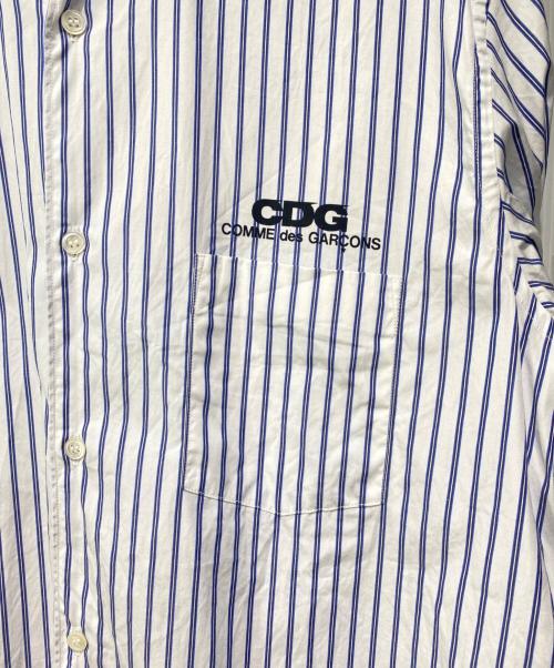 CDG（シーディージー）CDG (シーディージー) ロゴ半袖シャツ ホワイト サイズ:Lの古着・服飾アイテム